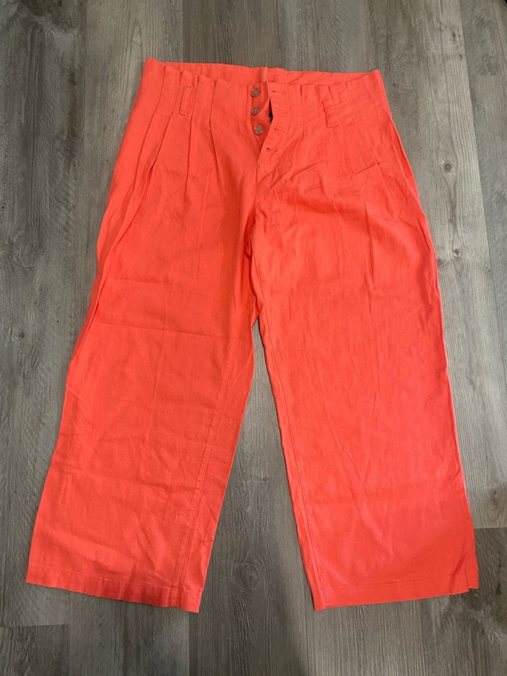Men's Coral Wide-Leg Linen Blend Pants
